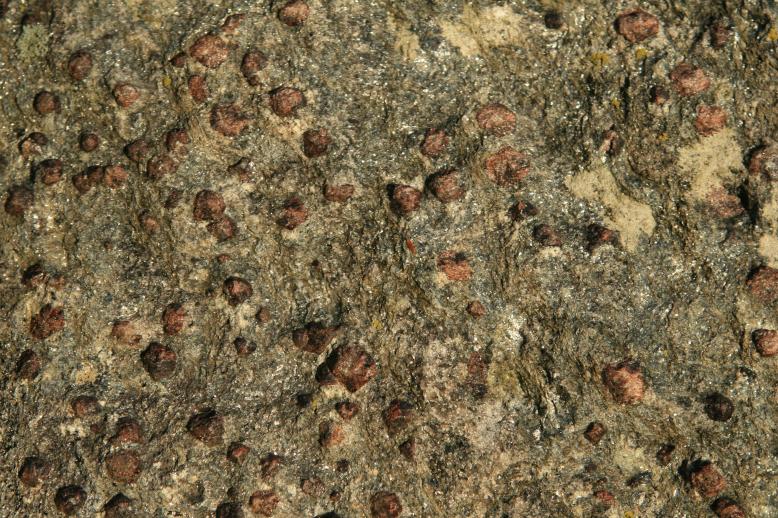 A large bolder (at least 5 feet by 4 feet) embedded with garnets in Vermont, Oct 6, 2008