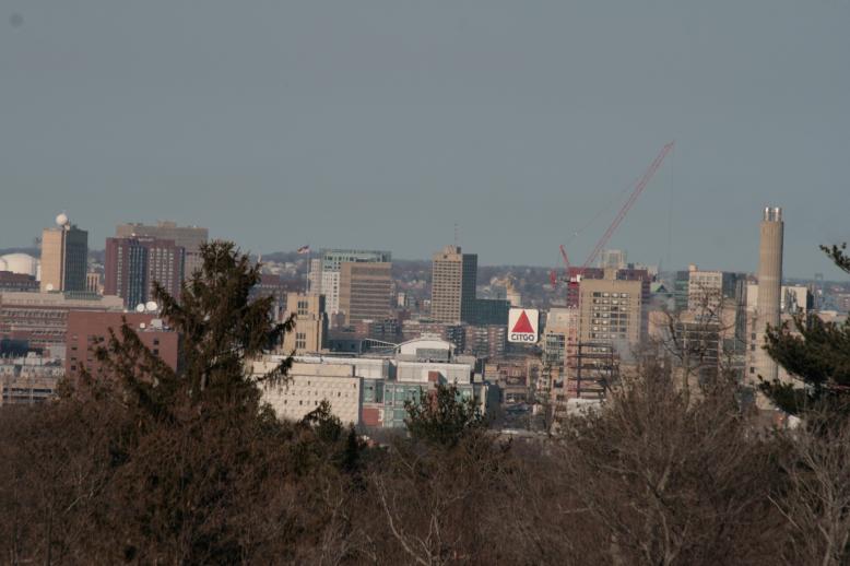 Lovely Boston viewed from a hilltop, March, 2009