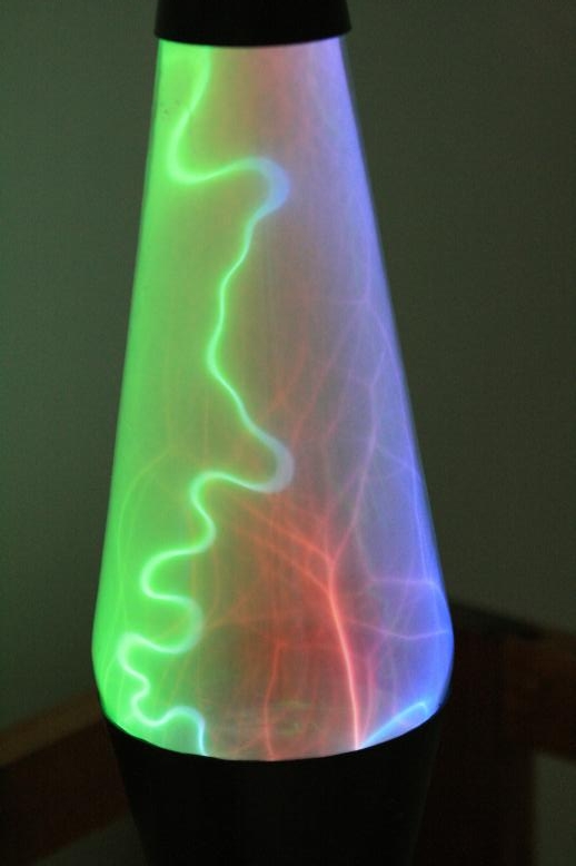 Lightening Lamp in a darkened room.