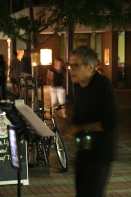 Don Nap reciting Poetry on Church Street.