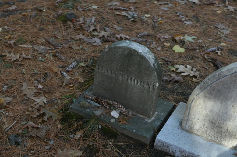 Natanial's grave. a modest display of offerings, Concord, MA.